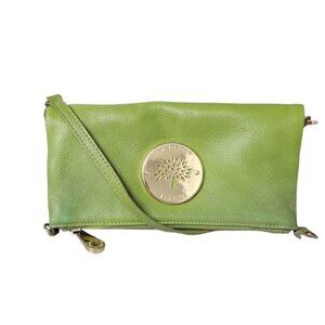 Mulberry Green Pebbled Leather Crossbody Clutch Bag